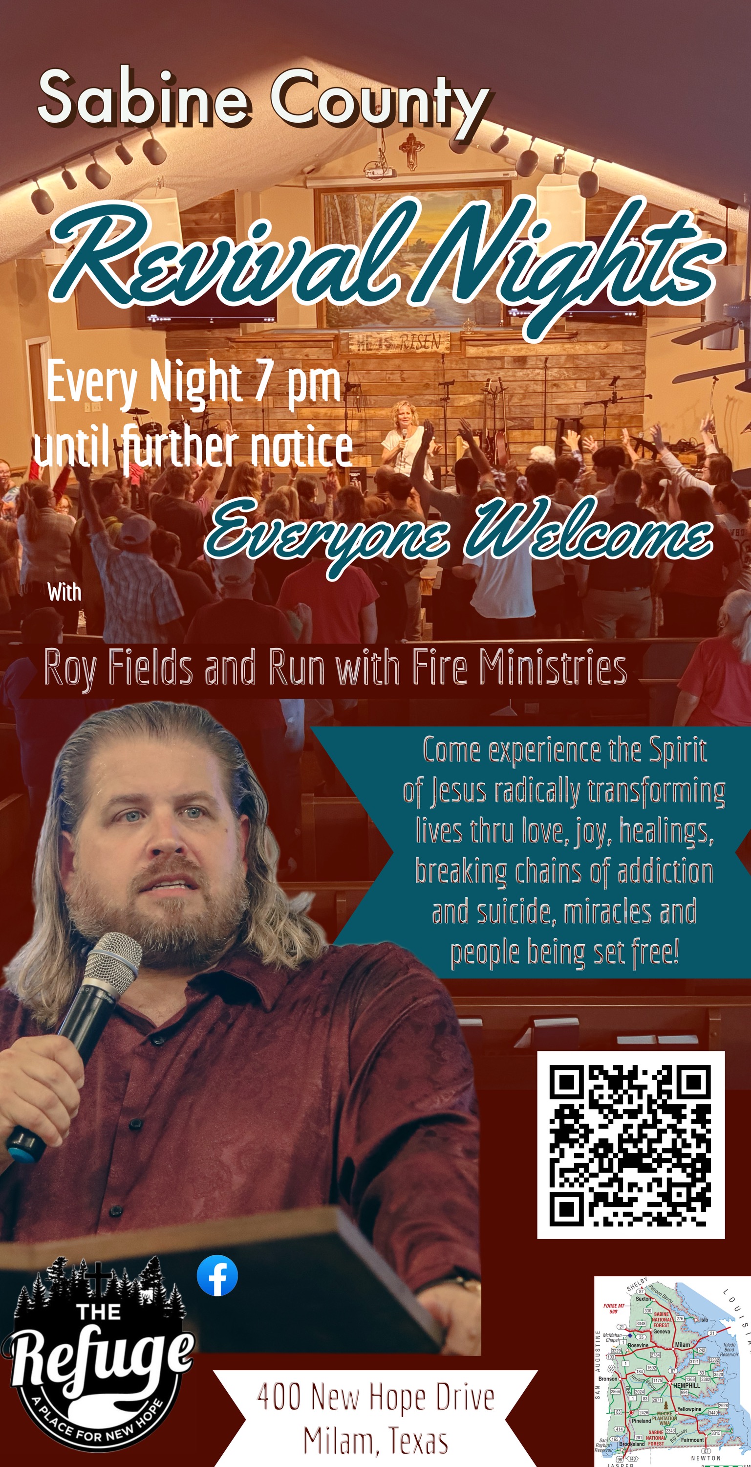 The Refuge in Milam - Nightly at 7 p.m.