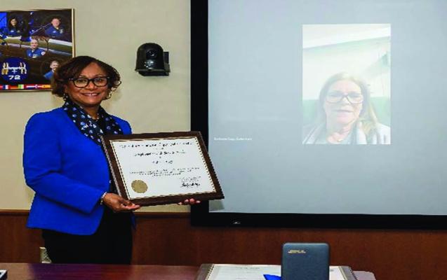 Patricia Huffman Smith NASA Museum 'Remembering Columbia' awarded Public Service Medal