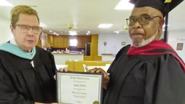 Pastor earns masters...