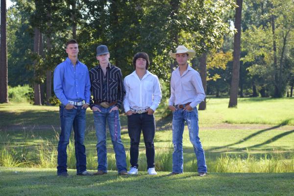 King Candidates, l to r: Christian Williamson, Chase Williams, Blaine Bourque, Hunter Murphy