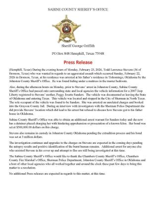 SCSO Press Release