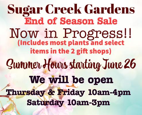 Sale at Sugar Creek