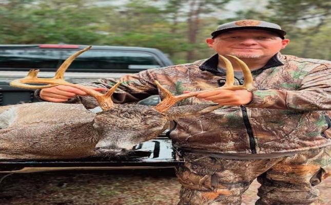Reese Meeks, of Hemphill killed this 8 point buck with a 17 inch spread on Thursday, December 4, 2025 at 8:00 a.m. in Sabine County, Geneva, Texas in the Sanders Family Lease off of Carters Ferry Road. We would love to showcase your harvest! Send photos and details to screporter@yahoo.com