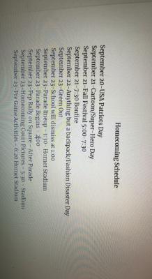 schedule