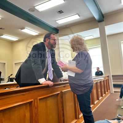 Janice Lewis, Livye's grandmother with District Attorney Paul Robbins