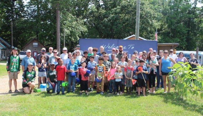 Lots of parents and kids enjoyed the beautiful Saturday at the Byrd's Nest RV Park & Cabins for the Sabine County Chamber of Commerce Kids Fish. The kids had a great day of cane pole fishing from the bank and brought 11 fish to the scales in the first 10 minutes of fishing. TPW Game Warden Ryan Svehla provided chum and lots of door prizes for the young anglers, and Midlake provided porta-potties. Trophies were given for first fish, biggest fish, most fish and smallest fish. After the fishing was done the ki