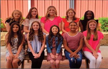 Back Row (left to right) Olivia McElhaney, Avrie Malone, Kelbie Ebarb, Karlynn Ford, London Weatherspoon. Front Row (left to right) Kynlee Ford, Alayna Worry, Chloe Taylor, Jessica Gilder, and Abby Jo Quick. Photo Submitted