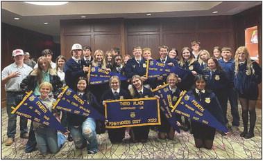 West Sabine FFA participates in Pineywoods LDE contest at SFA Nov. 7. They placed 1st in Sr. Quiz, 6th in Jr. Quiz, 2nd in Sr. and Jr. Creed, 4th in Jr. Spanish Creed, 2nd and advancing to area in Public Relations, 7th in Sr. Skils Demonstration, 4th in Jr. Skills Demonstration, 5th in Ag Issues and Ag Advocacy, contestestant in Radio Broadcasting, and 3rd in sweetpstakes contest! Photo Submitted