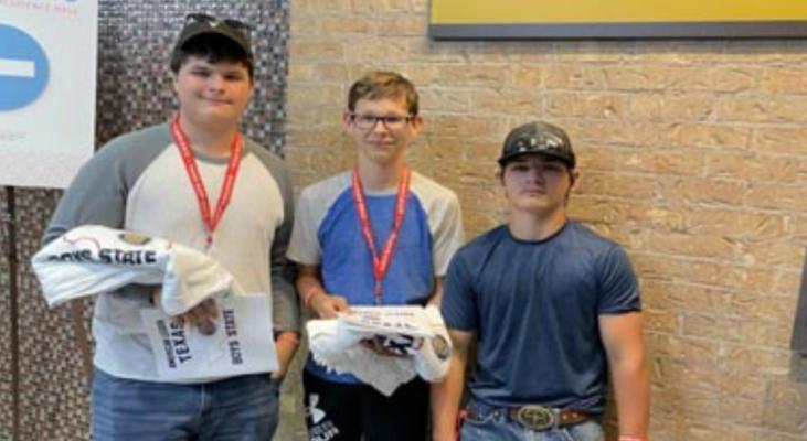 TX Boys Sate... Reagan Wall, Jordyn Foust and Carson Hill of Hemphill High are attending Texas Boys State Leadership. They were sponsored by Oscar P. Pate Post 197 Photo submitted by Lea Warren