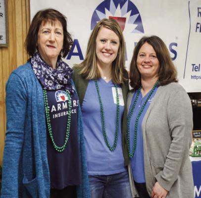 The Sabine County Chamber of Commerce celebrated Rebecca Felts and Farmers Insurance Friday with the first meet and greet of local business members. Felts joined Farmers in 2015 and took the reins three years later. The come and go reception was well-attended and even included a St. Patrick’s Day scavenger hunt. Alongside Felts is her wonderful team Donna Harrell and Amber King. Reporter photo by Johanna Vickers
