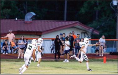 Pictured above: Anthony White, Hornet superstar scoring the team’s first touchdown of the night. Reporter photo by Delaney Vickers