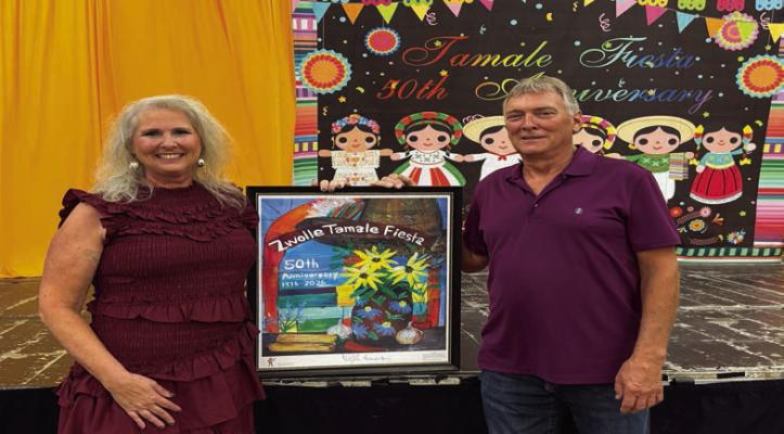 Shanna pictured with husband Austin at unveiling ceremony