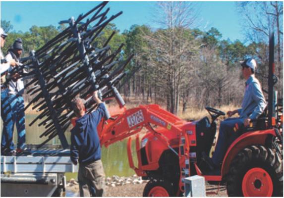 Major League Fishing Pros and Fisheries Management Division Deploy Artificial Fish Habitat into Sam Rayburn Reservoir