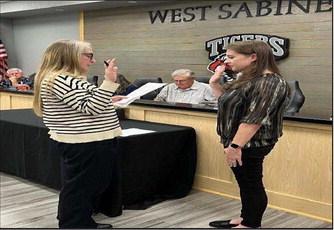 West Sabine ISD Board of Trustees appointed Ginger Wood Bailey to fill the unexpired term of Debbie Lane, who resigned from the board. photo Jessica Smith