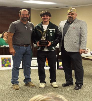 Wyatt Heslip wins District with Voice of Democracy advances to next level to face 23 other winners