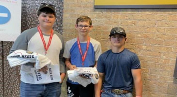 TX Boys Sate... Reagan Wall, Jordyn Foust and Carson Hill of Hemphill High are attending Texas Boys State Leadership. They were sponsored by Oscar P. Pate Post 197 Photo submitted by Lea Warren