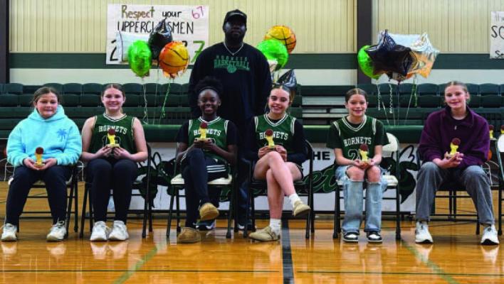 11-12 year old girls coached by Josh Garrett Girls left to right Tatum Garrett, Jaylee Bryant, Cortlyn Garrett, Addisyn Cordray, Carsen Boyte, Joni Davis